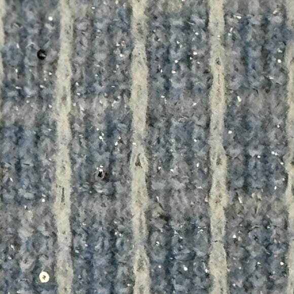 Like new! Talbots Crewneck Sweater - Sequin Plaid in Blue White Silver Sz Medium - Picture 6 of 10